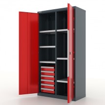 Шкаф инструментальный с ящиками и перегородкой, "Premium" 1000х500х1950h мм. 6 ящ и 6 пол - 13.2661
