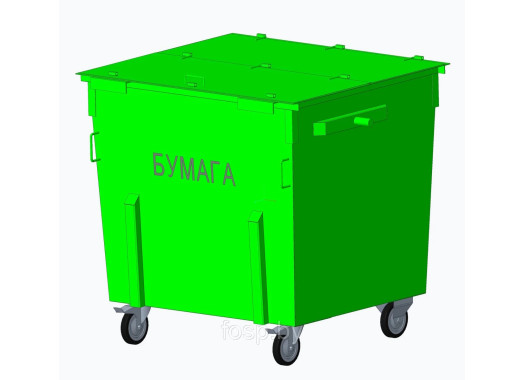 Контейнер для сбора Бумаги с крышкой, 1.1 куб.м. EURO Контейнер для сбора Бумаги с крышкой, 1.1 куб.м. EURO
