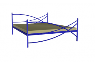 Кровать металлическая двуспальная 160 см. арт. ДС 01