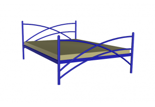 Кровать металлическая двуспальная 140 см. арт. ДС 11