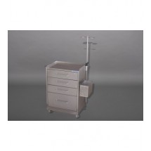 Столик анестезиолога СА-2П (нерж., 4 ящика, корзина, штатив)