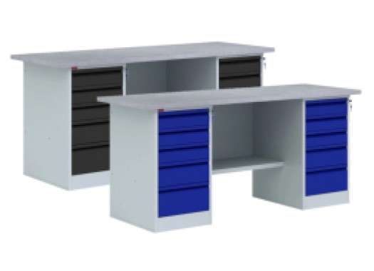 Металлический верстак двухтумбовый ВП-6