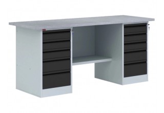 Металлический верстак двухтумбовый ВП-6