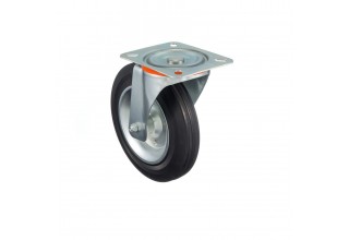 Колесо Tellure Rota 534908 поворотное, диаметр 250мм, грузоподъемность 300кг, черная резина, сталь