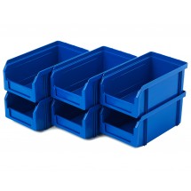 Пластиковый ящик Стелла-техник V-1-К6-синий , 180х200х140мм, комплект 6 штук