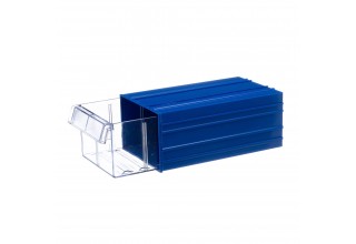 Пластиковый короб Стелла-техник С-2-синий-прозрачный 140х250х100мм