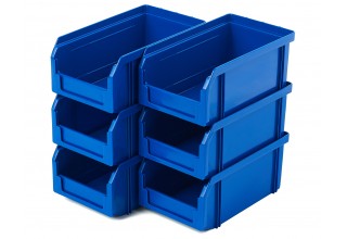 Пластиковый ящик Стелла-техник V-1-К6-синий , 180х200х140мм, комплект 6 штук