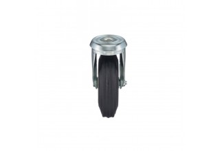 Колесо Tellure Rota 536203 поворотное с тормозом, диаметр 125мм, грузоподъемность 130кг, черная резина, сталь