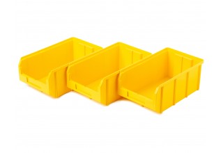 Пластиковый ящик Стелла-техник V-3-К3-желтый , 210х370х300мм, комплект 3 штуки