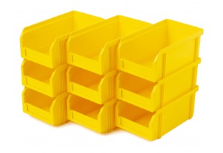 Пластиковый ящик Стелла-техник V-1-К9-желтый , 180х310х140мм, комплект 9 штук