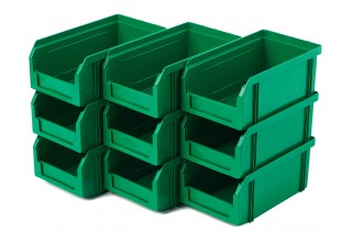 Пластиковый ящик Стелла-техник V-1-К9-зеленый , 180х310х140мм, комплект 9 штук