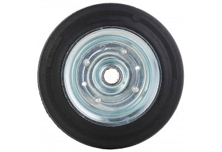 Колесо Tellure Rota 533106 под ось, диаметр 200мм, грузоподъемность 230кг, черная резина, сталь