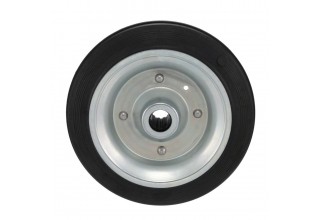 Колесо Tellure Rota 533108 под ось, диаметр 250мм, грузоподъемность 300кг, черная резина, сталь