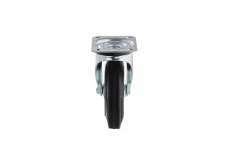 Колесо Tellure Rota 053344 поворотное, диаметр 200мм, грузоподъемность 230кг, черная резина, сталь