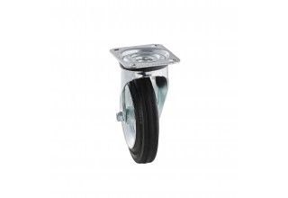 Колесо Tellure Rota 053344 поворотное, диаметр 200мм, грузоподъемность 230кг, черная резина, сталь