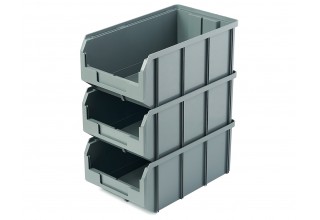 Пластиковый ящик Стелла-техник V-3-К3-серый , 210х370х300мм, комплект 3 штуки