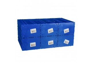 Пластиковый короб Стелла-техник C-2-К6-синий-белый , 140х250х100мм, комплект 6 штук