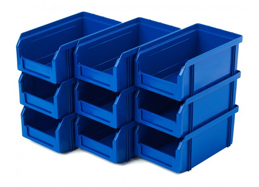 Пластиковый ящик Стелла-техник V-1-К9-синий , 172х102х75мм, комплект 9 штук