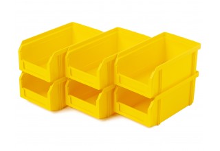 Пластиковый ящик Стелла-техник V-1-К6-желтый , 180х200х140мм, комплект 6 штук