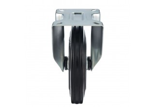 Колесо Tellure Rota 535909 неповоротное, диаметр 280мм, грузоподъемность 390кг, черная резина, сталь