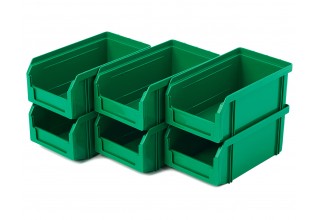 Пластиковый ящик Стелла-техник V-1-К6-зеленый , 180х200х140мм, комплект 6 штук