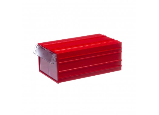 Пластиковый короб Стелла-техник С-2-красный-прозрачный , 140х250х100мм