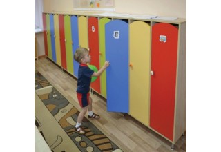 Шкаф для одежды детский, 3 отделения, 1080х340х1340 мм, бук бавария/цветной фасад